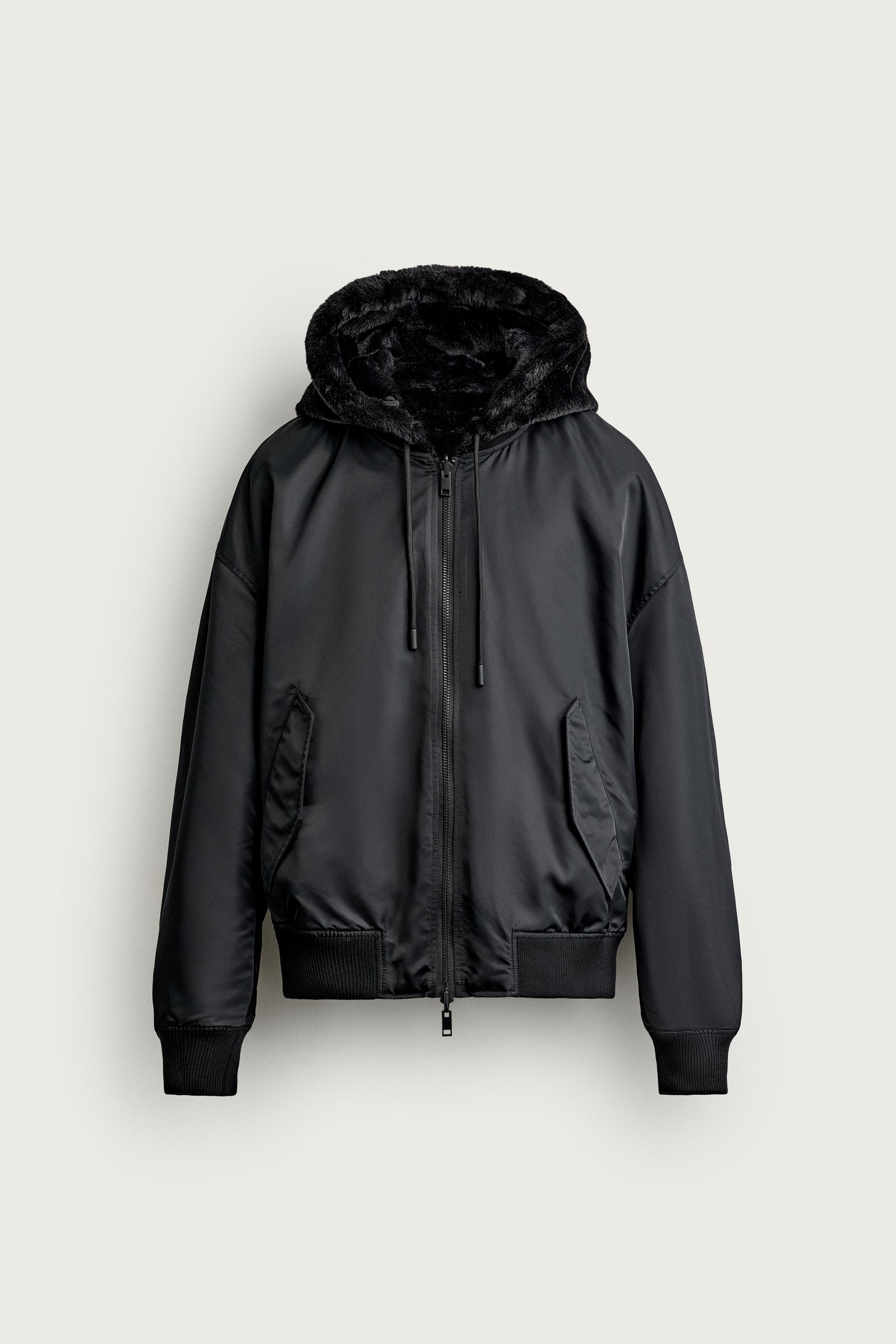 REVERSIBLE FAUX SHEARLING BOMBER JACKET